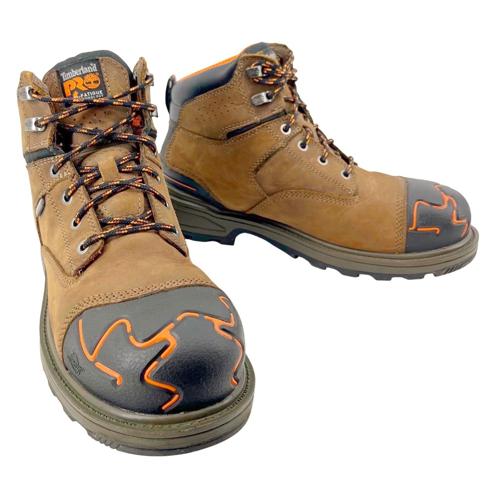 Timberland PRO Magnitude Boots 8.5 Brn Anti-Fatigue Leather Safety Composite Toe